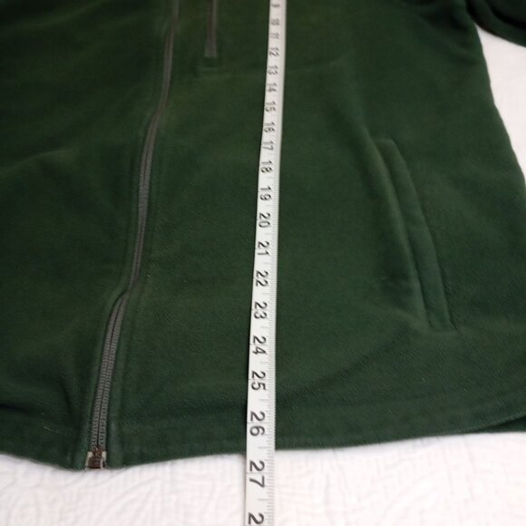 L.L.Bean Polartec Full-Zip Fleece Jacket Sz M Durable Warm Outerwear Mens Green - Picture 10 of 11